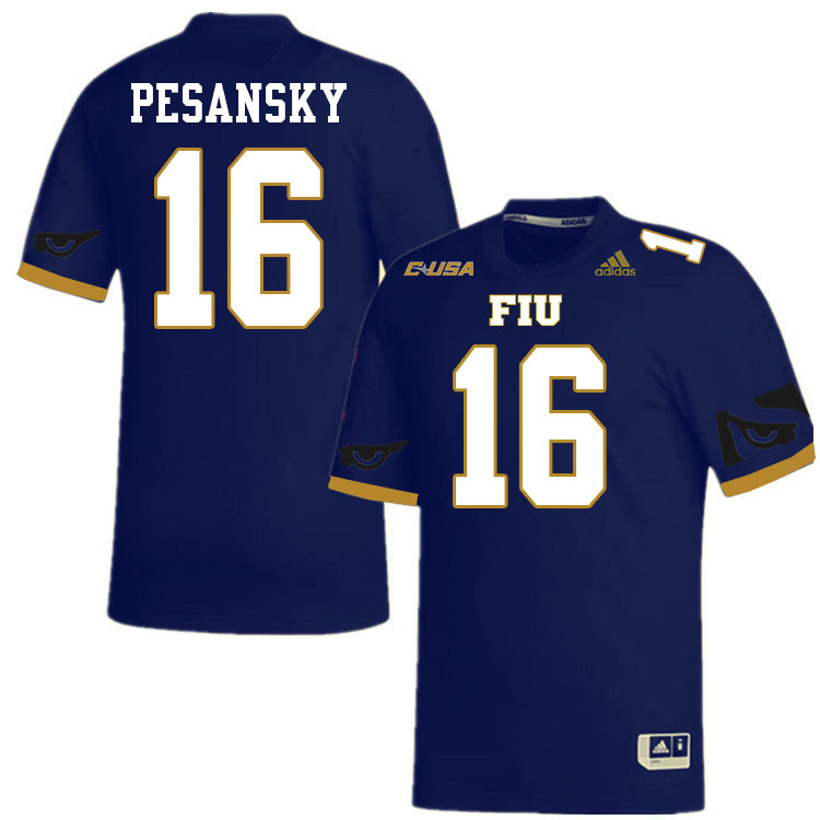#16 Joe Pesansky FIU Jersey, Florida International University Panthers Football Jersey-Navy #16 Joe Pesansky FIU Jersey, Florida International University Panthers Football Jersey-Navy